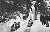 toboggan slide on Beebe Lake, early 1900s