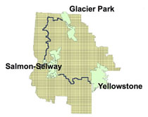 Map of grizzly bear corridors