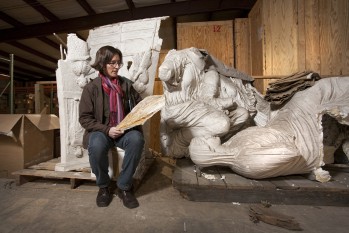 Annetta Alexandridis with plaster cast collection