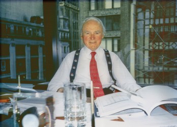 Charles Dyson at his desk at Dyson-Kissner-Moran Corp., about 1994.