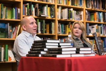 Alexi Zentner '08, left, and Téa Obreht '08 at Cornell Store event