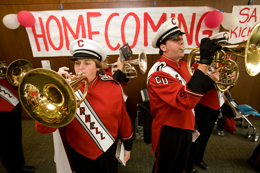 Big Red Band members celebrate at Homecoming luncheon